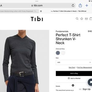 Tibi long sleeves V neck T shirt